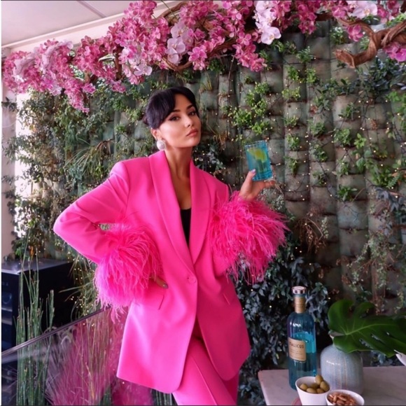 NWT Zara Straight Cut Feather Blazer - Picture 9 of 17